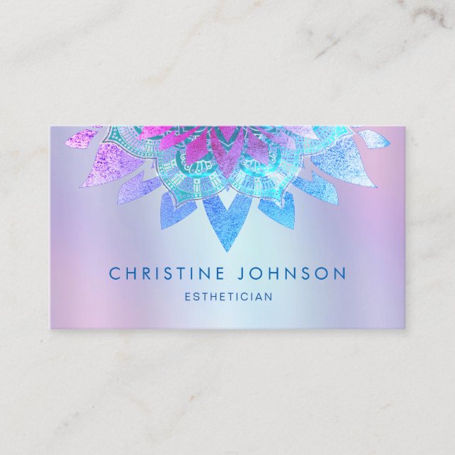 purple lotus logo business card (Front)