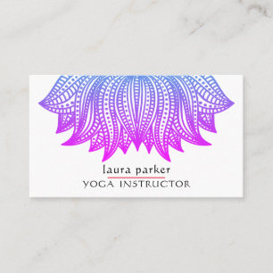 Purple Lotus Mandala Yoga Trainer Meditation  Business Card