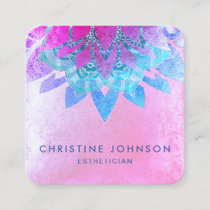 purple lotus square business card