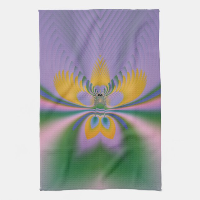 Purple Lotus Tea Towel (Vertical)