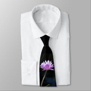 Purple Lotus Waterlily Tie