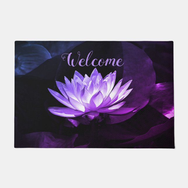 Purple Lotus Welcome Mat (Front)