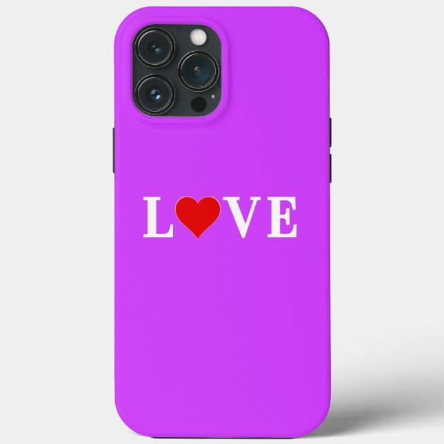 Purple LOVE and Heart Case-Mate iPhone Case (Back)