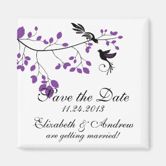 Purple Love Bird  Save The Date Announcements Magnet