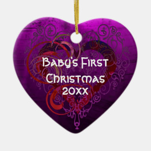 Purple Love Ceramic Tree Decoration