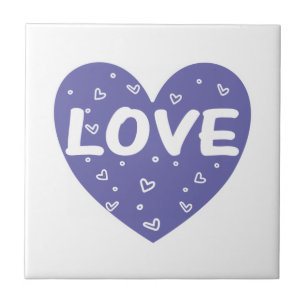 Purple love heart tile