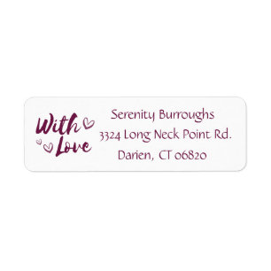 Purple Love & Hearts Address Name