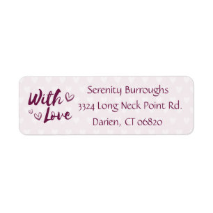Purple Love & Hearts Lavender Address Name