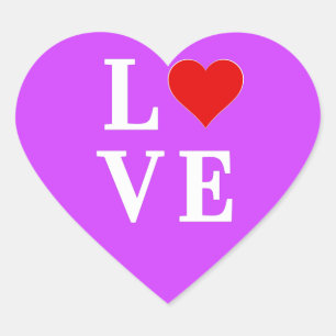 Purple LOVE Modern Chic Heart Sticker