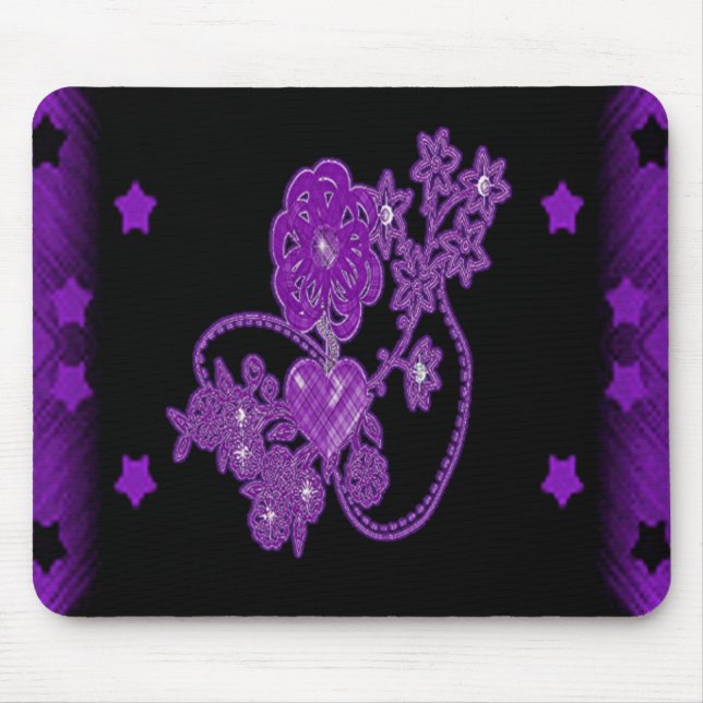 Purple Love Scene Mouse Pad (Front)