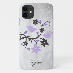 Purple Lovebirds Personalised Case-Mate iPhone Case