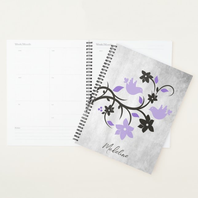 Purple Lovebirds Personalised Planner (Display)