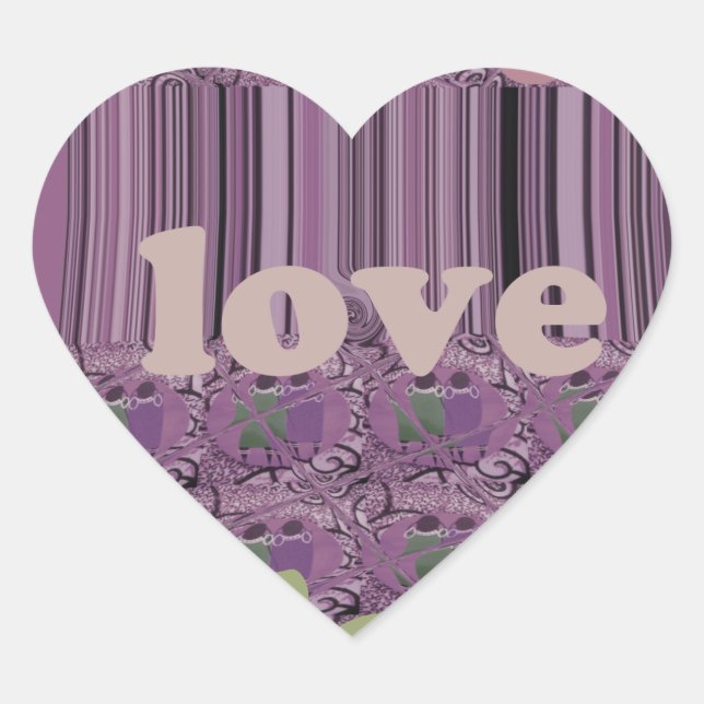 Purple  Loves &  Play Eat Africa South Traditional Heart Sticker (Front)