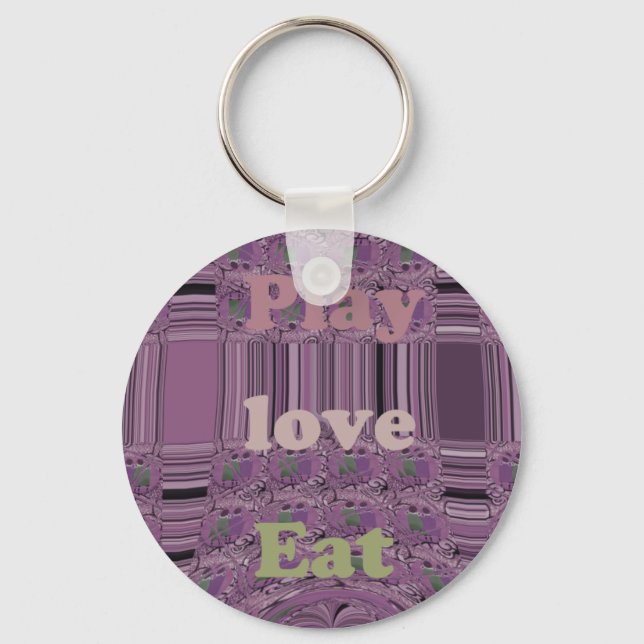 Purple  Loves &  Play Eat Africa South Traditional Key Ring (Front)