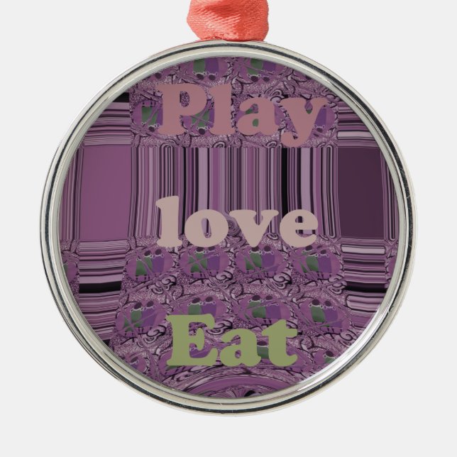 Purple  Loves &  Play Eat Africa South Traditional Metal Tree Decoration (Front)