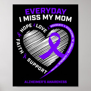 Purple Loving Memory Mother Miss My Mum Heimers Aw Poster
