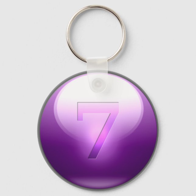 Purple Lucky 7 Key Ring (Front)