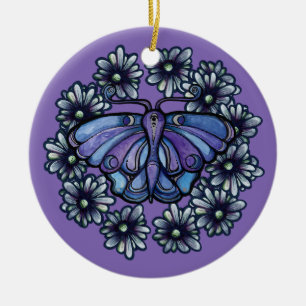 Purple Luna Moth MoonChild Moon Moths Ceramic Tree Decoration