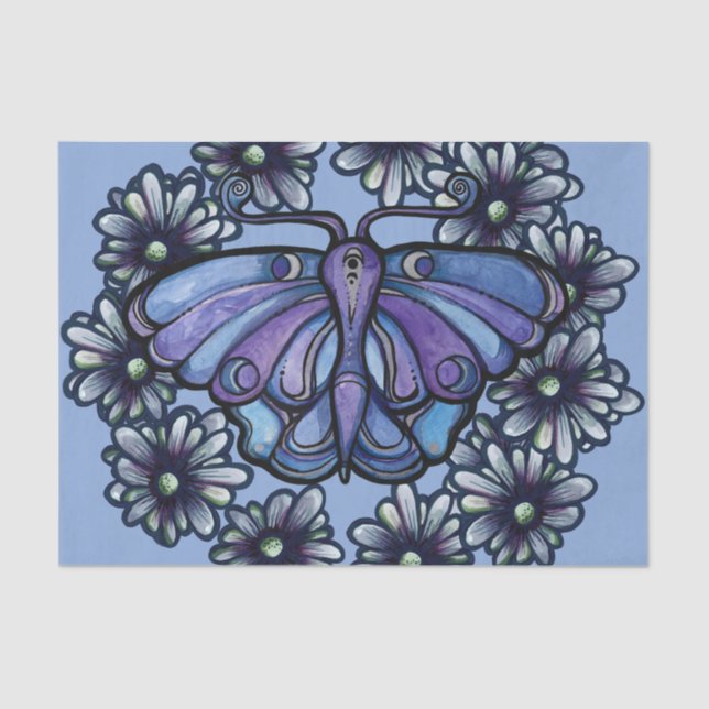 Purple Luna Moth MoonChild Moon Moths              Tissue Paper (Front)