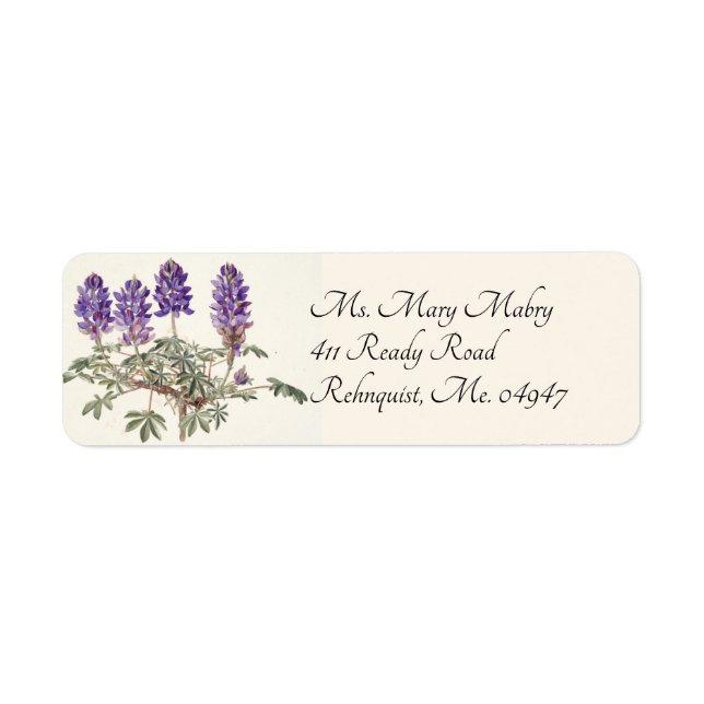 Purple Lupine Address Label (Front)