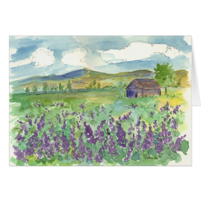Purple Lupine Field Watercolor Wildflowers (Front Horizontal)
