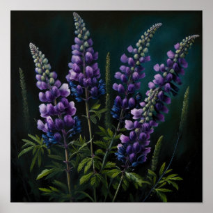 Purple Lupine Flower Art Print Poster