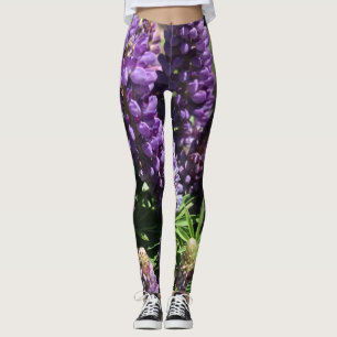 Purple Lupine Flower Leggings