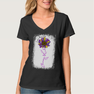 Purple Lupus Awareness Choose Kind Sunflower Leopa T-Shirt