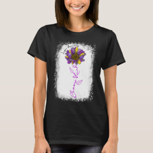 Purple Lupus Awareness Choose Kind Sunflower Leopa T-Shirt