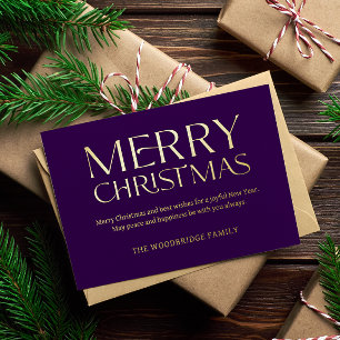 Purple Luxury Christmas Card Elegant Font photo