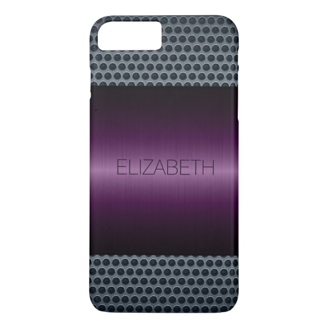 Purple Luxury Stainless Steel Metal Look Case-Mate iPhone Case (Back)