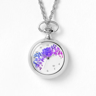 *~* Purple Magenta Blue Hydrangea Floral Watch