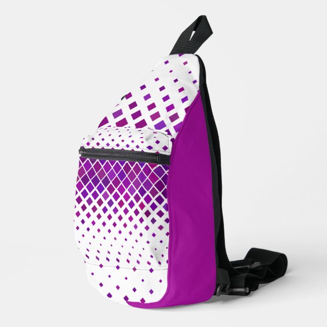Purple Magenta Diamonds Design Sling Bag (Right Corner)