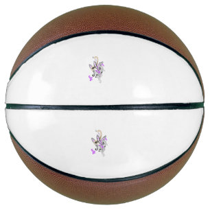 Purple-Magenta, Reddish Orange, Tealish Blue Girly Basketball
