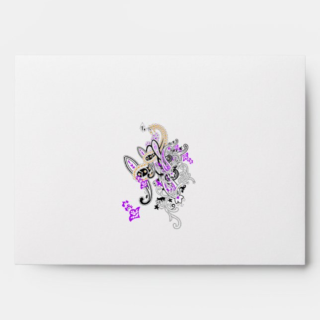 Purple-Magenta, Reddish Orange, Tealish  Envelope (Front)