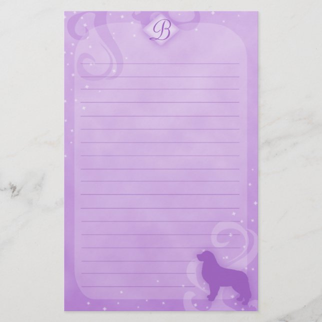 Purple Magic Bernese Mountain Dog Stationery (Front)