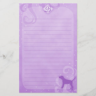Purple Magic Black & Tan Coonhound Stationery