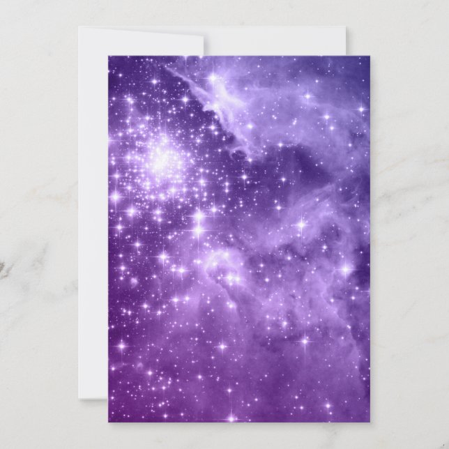 Purple Magic Stars Invitation (Front)