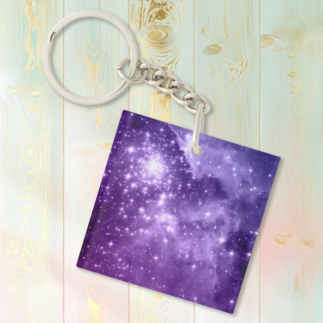 Purple Magic Stars Key Ring (Purple Magic Stars Keychain)