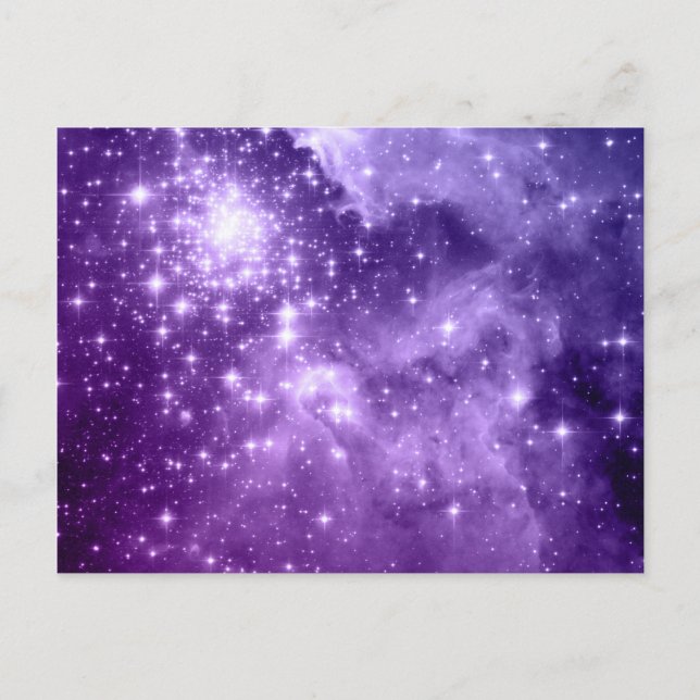 Purple Magic Stars Postcard (Front)