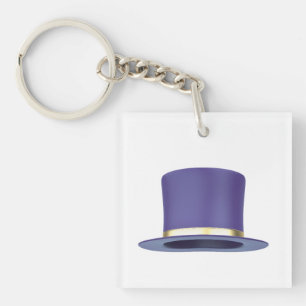 Purple magic top hat key ring