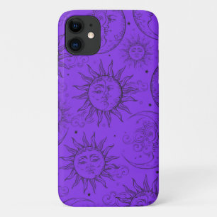 Purple Magic Vintage Celestial Sun Moon Stars Case-Mate iPhone Case