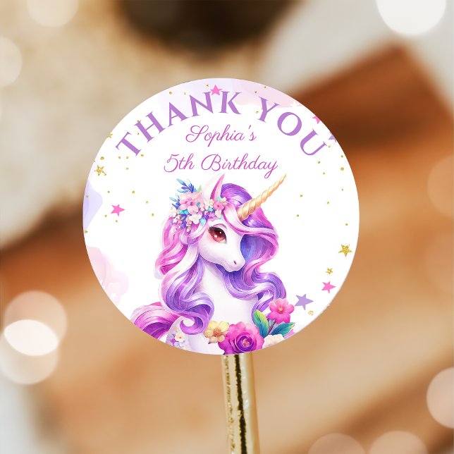 Purple Magical Unicorn Birthday Sticker (Creator Uploaded)