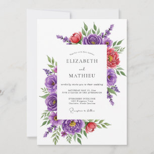 Purple Magnificent Spring Wedding Invitation