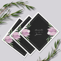 Purple Magnolia Floral Botanical Watercolor