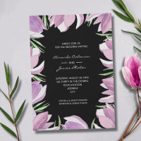 Purple Magnolia Floral Watercolor Wedding