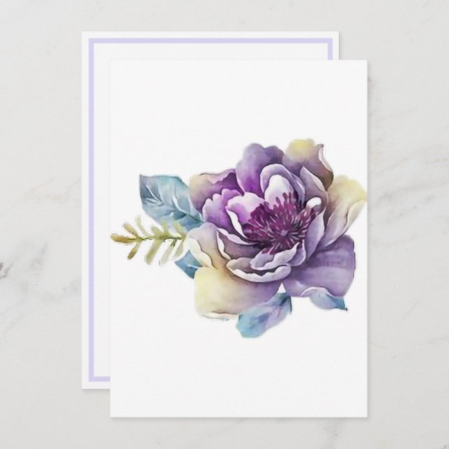 Purple Magnolia From Your Desk A Personal Card (Front/Back)