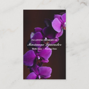 Purple Magnolia Memorial Funeral Prayer cards
