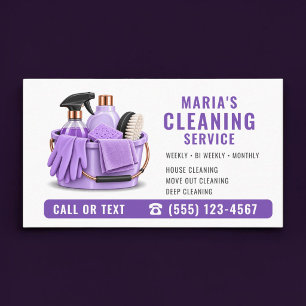 Purple Maid House Cleaning Service Professional Business Card