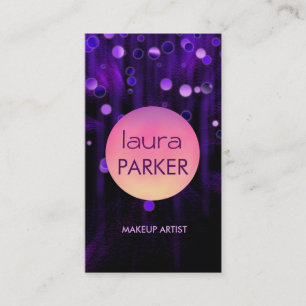 Purple Makeup Artist Beauty Glitter Salon Business Card
